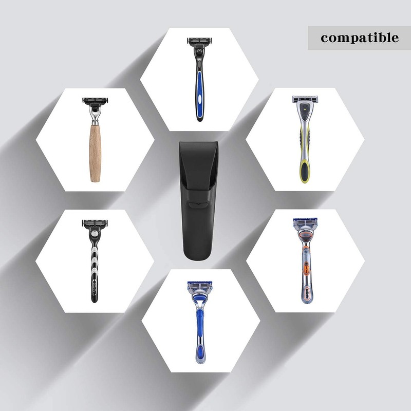 Lecline Razor Protector Case, Portable Men Razor Box, Blade Holder,