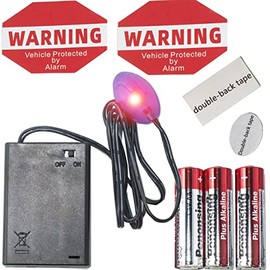 Fake Car Alarm, Dummy Car Alarm,(Batteries Included) Red LED Light Simulate Imitation Security System, Warning Anti-Theft Flash Blinking Lamp (1Pack, Red Light)