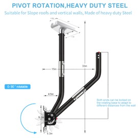 Sactulaz Starlink Gen 3 Mount, Starlink Gen 3 Wall / Roof Mount with Pipe Adapter, Mounting Kits for Star Link Internet Kit Satellite V3 Standard Antenna, 33" J-Pole Antenna Mounts