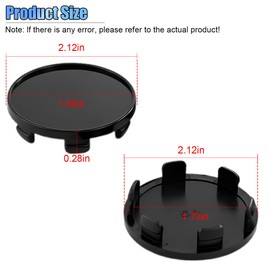 UHANBUT 4PCS Car Wheel Center Caps, ABS Snap-in Rim Center Hub Caps Cover Replacement with 54mm/2.13in Outer Diameter 47mm/1.85in Inner Diameter, Universal Wheel Hub Cap Accessories (Black)