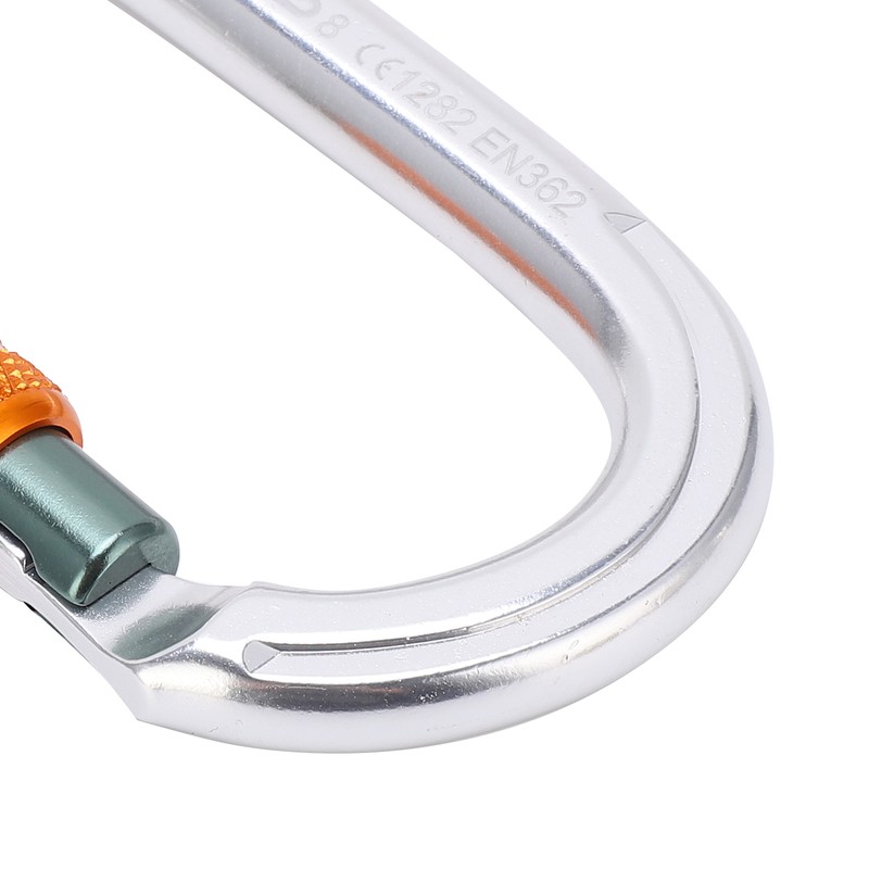 Locking Carabiner Clip Aluminum Alloy Oval Locking Heavy Duty Carabiner