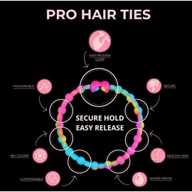 Mystic Night Pack PRO Hair Ties: Easy Release Adjustable for Every Hair Type PACK OF 4