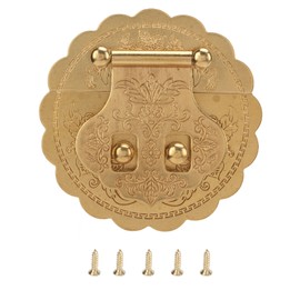 Brass Hasp Buckle Lock Retro Design 8cm Diameter Rust Resistance Metal Lock for Cabinet Wooden Box