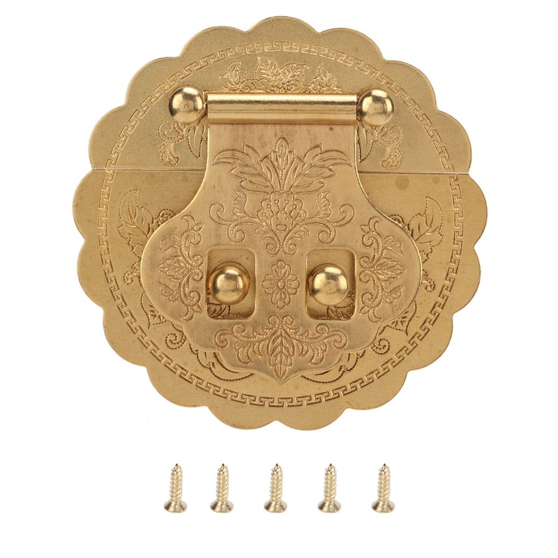 Brass Hasp Buckle Lock Retro Design 8cm Diameter Rust Resistance