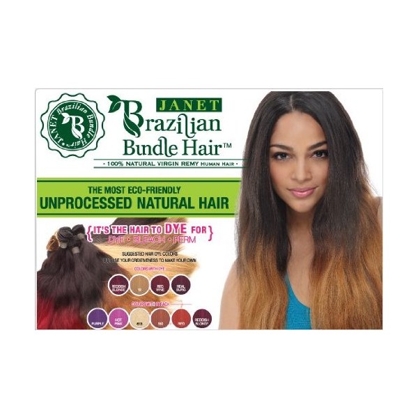 JANET Brazilian Bundle Hair - Natural Wave (20"-22", NATURAL DARK BROWN)