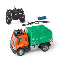 Carson 1:50 Nano City Camion della spazzatura 2,4 GHz – Auto radiocomandata, veicolo RC, autonomia di 40 minuti, giocattolo per bambini, mezzo da cantiere, auto telecomandata