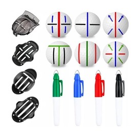 Golf Ball Markers Set - 4 Marker Pens, 4 Line Marker Tools, 8 Pieces