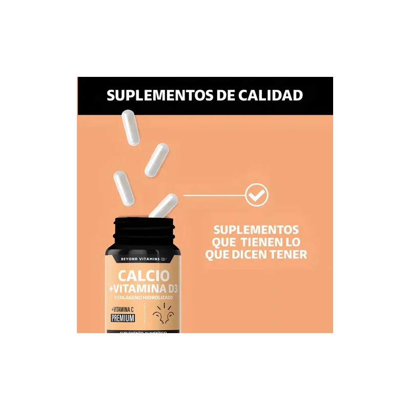 Beyond Vitamins Calcio 1000 Vitamina Potenciado Colágeno Hidrolizado Puro Colageno