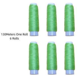 6 Rolls 130M Polyester Sewing Threads Light Green Threads for All Purpose Sewing Machine and Hand,Embroidery