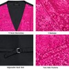 DiBanGu Mens Sequins Vest and Tie Set Solid V-Neck Shiny