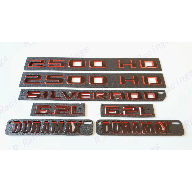 GM Auto Black Red Doors 2500HD Rear Silverado Hood Duramax