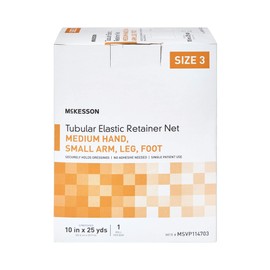 McKesson Tubular Elastic Retainer Net Dressing, Non-Sterile, Hand, Arm, Leg, Foot, Size 3, 10 in x 25 yd, 1 Count, 1 Pack