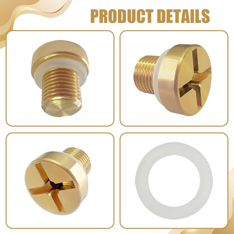 Lyxheth Radiator Coolant Expansion Tank Bleeder Screw, Radiator Drain Plug,