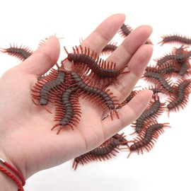 TOUFEIYUAN 20pcs Simulation Insects Fake Centipede Toys Realistic Bugs April Fool's Day Prank Present Horror Prank Halloween Party Decoration (Centipde)