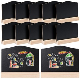 GGTTNRT Mini Chalkboard Signs, Blackboard with Stand, Double Sided Small Chalk Board, for Tables, Message Board for Food, Pricetags, Weddings, Party (12pcs)