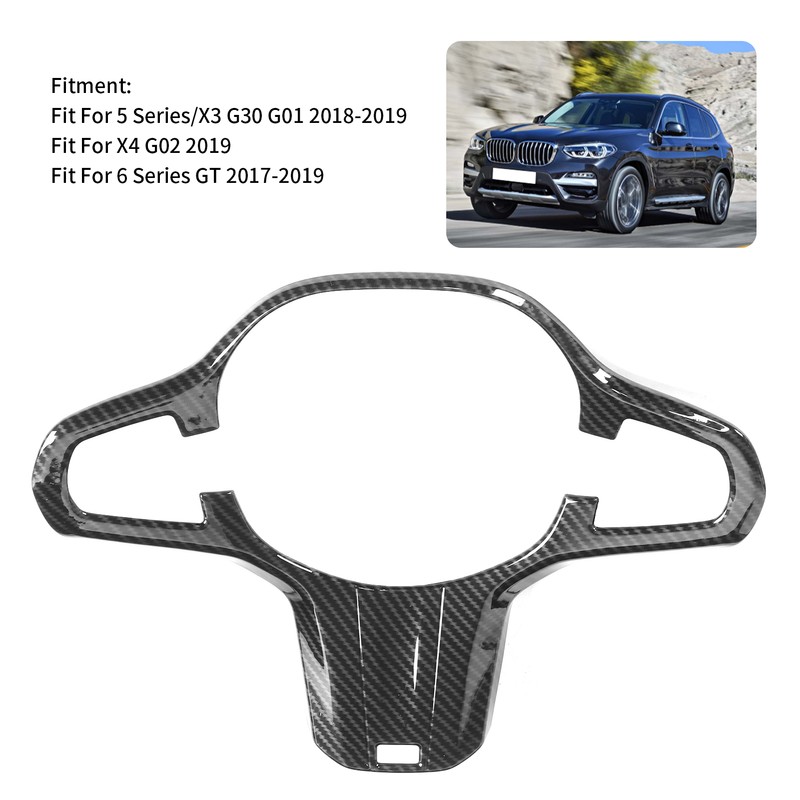 Steering Wheel Button Trim Cover Carbon Fiber Style Fits for
