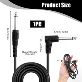 Kasoud Guitar Cable, Black Aux Cable, Audio Cable, Electric Guitar Instrument Cable, Professional Guitar Cable for Speaker Amplifier Bass Studio Audio Monitor Mixer (1.5m)