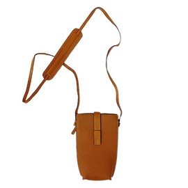 Waiehu 4 Colors Mini Shoulder Bag, Cowhide Leather, Outstitch, Adjustable Length, External Pocket, Women's, All Year Round, Braun