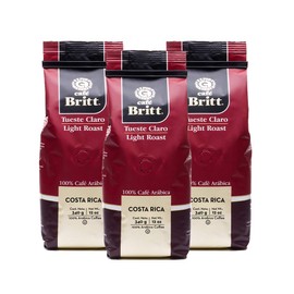 Café Britt® - Costa Rican Light Roast Coffee (12 oz.) (3-Pack) - Whole Bean, Arabica Coffee, Kosher, Gluten Free, 100% Gourmet & Light Roast