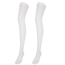 Varicose Vein Stockings Anti-Slip Blood Clots Compression Socks Health Care Stockings(blanc L)