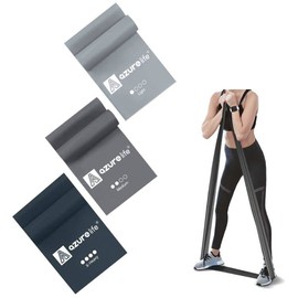 A AZURELIFE - Juego de bandas de resistencia profesionales no látex elásticas, 5 pies, bandas elásticas largas para fisioterapia, yoga, pilates, rehabilitación, en casa o en el gimnasio, entrenamiento de fuerza., Juego de 2, mayor resistencia, resistenci