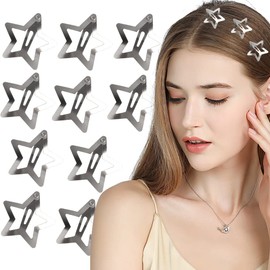 10pcs Silver Star Hair Clips Star Barrettes Star Hair Clips y2k Metal Star Barrettes Non Slip Cute Star Clips Hair Accessories for Women Girls Kids