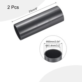 sourcing map 3 Inch PVC Rigid Tube Round Pipe Tubing Hardware Tubing 81.4mm ID 90mm OD 9" Length Dark Grey High Impact for Water Pipe, Crafts, Cable Sleeve