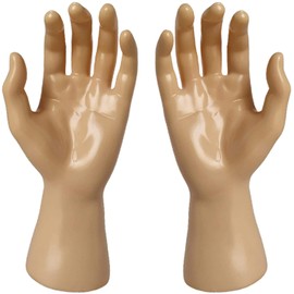 koTTIYA 1 Pair Hand Mannequin Jewelry Display Stand Male Hand Model Bracelet Bangle Gloves Ring Display Stand Organizer Bracelet Holder - Khaki