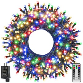 BrightChristmas Christmas Lights with 1000 LED 328 FT, Waterproof Outdoor String Lights with Remote and Timer, Christmas Tree Lights with 8 Modes Dimmable, Fairy Lights for Holiday Decor (Multicolor)