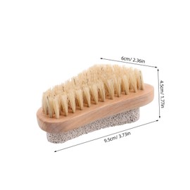 MERRYHAPY Foot Scrub Brush Pumice Stone Exfoliator for Callus Treatment Stone Foot Care Nail Cleaning Brush Wooden Handle