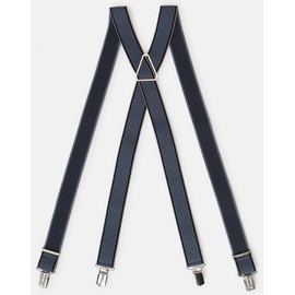 Lloyd Braces 35 mm Patterned 2-Stripes Crossed Metal Cross Size 120 500 Blue, blue