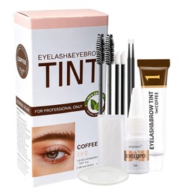 2-In-1 Lash & Brow Color Kit for Faded & Light-Colored Lashes & Brows, Professional Eyelash & Eyebrow Color Set, Long-Lasting Salon Results at Home, 7ml (Coffee Brown)