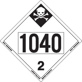 Labelmaster ZRV281040 UN 1040 Inhalation Hazard Hazmat Placard, Rigid Vinyl (Pack of 25)