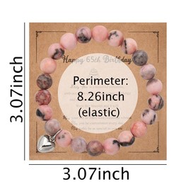 Happy 65th Birthday Beaded Bracelet for Women Adjustable Bead Bracelets for Grandma Mom 65 Year Old Birthday Gifts for Her Wife Gift Ideas 65 Birthday Gifts for Aunt Sister Gifts for Best Friend