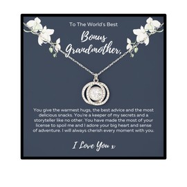 Bonus Grandmother Necklace From Grandchildren, World's Best Bonus Grandmother Gifts, Gift for Bonus Grandmother, Bonus Grandmother Mother's Day, Bonus Grandmother Birthday Jewelry, Bonus Grandmother Christmas