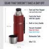 THERMOS Stainless King Vacuum-Insulated Beverage Bottle, 40 Ounce, Rustic Red