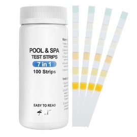 7 in 1 Aquarium Test Strips, 100 Strips Fish Tank Water Quality Test Freshwater Saltwater Test Kit for Total Hardness Nitrite Free Chlorine Carbonate pH Value Total Alkali