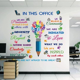 Office Inspirational Quotes Wall Decals Positive Sayings Peel and Stick Wall Art Stickers Office Motivational Sayings Wall Sticker for Office Bedroom Living Room Decor.