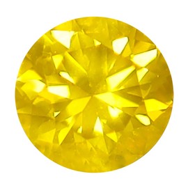 0.38 ct ROUND CUT 4.66 mm SI CLARITY FANCY VIVID YELLOW DIAMOND LOOSE STONE
