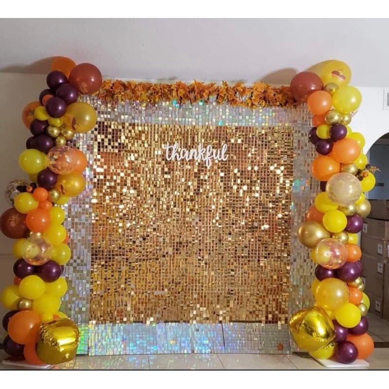 Blush Blooms Decor - 24 Sequin Panels for Sequin Wall