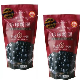 WuFuYuan 2-Pack Black Tapioca Pearl Boba Bubble Tea WuFuYuan Ready in 5 Minutes 8.8 Oz.