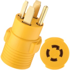 Kanayu 4 Prong 30 Amp Dryer Adapter Compatible with NEMA 14-30P to L14-30R, 4 Prong Dryer Outlet to Generator Locking Plug Adapter Welder Generator EV Charger Cord