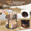 2-Tier Lazy Susan Spice Rack Organizer, Height Adjustable Rotating Turntable