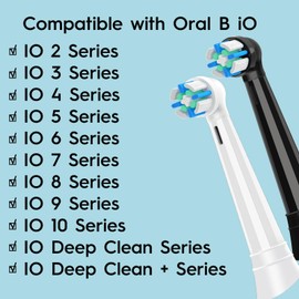 IO Replacement Heads Compatible with Oral B IO 2/3/4/5/6/7/8/9/10 Series Electric Toothbrushes, Medium Softness Brush Heads Compatible with Oral B iO for Teeth and Gums Care (White)