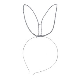 Arsimus Rhinestone Silver Wire Rabbit Ear Headbands (Big Ears)