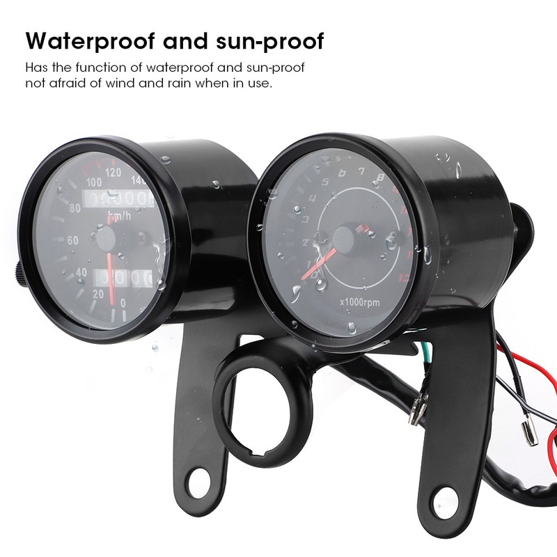 Universal Motorcycle LED Odometer Meter Tachometer Gauge Speedometer Instrument 12V