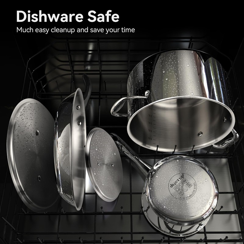 Duxtop Whole-Clad Tri-Ply Stainless Steel Induction Cookware Set, 9PC Kitchen