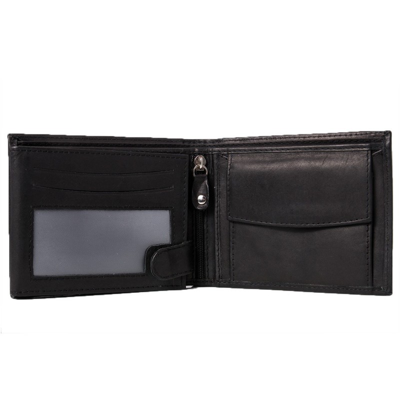 Spaß Kostet Men's Wallet German Biker Skull Leather with Engraving,