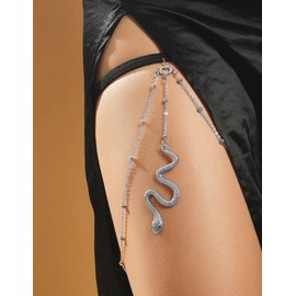 Body Chain Jewelry for Women Leg Chain Thigh Chain Belly Waist Chain Leg Harness Body Gift for Rave 0utfits for Women