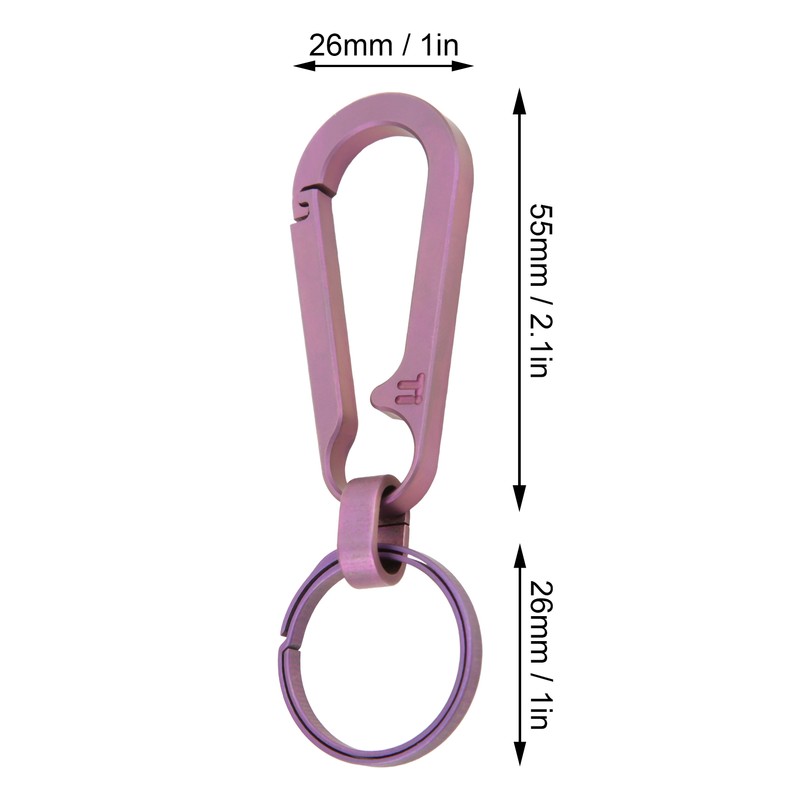 Lightweight Titanium Alloy Key Chain Waist Hanging Keyring Outdoor Climbing